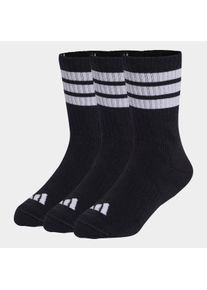 Funktionssocken adidas Performance "3-STREIFEN D&Auml;MPFENDE SPORTSWEAR CREW, 3 PAAR", Kinder, Gr. 31-33, schwarz, wei&szlig;, wei&szlig;, Obermaterial: 63% Baumwolle, 32% Polyester, 4% Elasthan, 1% Polyamid, Socken Funktionssocken