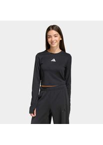 Funktionsshirt adidas Sportswear "TECHFIT LONGSLEEVE", Kinder, Gr. 116, schwarz, wei&szlig;, Obermaterial: 83% Polyester, 17% Elasthan, Rundhals, Shirts Funktionsshirt