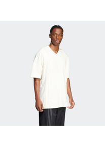 T-Shirt adidas originals "FRONT 3-STREIFEN", Damen, Gr. S, wei&szlig; (cream wei&szlig;), Obermaterial: 100% Baumwolle, V-Ausschnitt, Shirts T-Shirt, mit V-Ausschnitt, seitlich versetzte 3-Streifen, aus 100 % Baumwolle