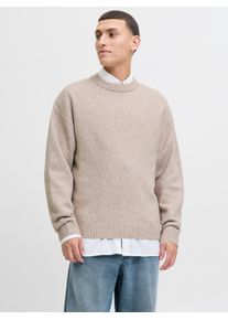 Jack & Jones Rundhalspullover JACK & JONES "JJESOHO OLLIE KNIT CREW NECK SN", Herren, Gr. XL, atmosphere, Strick, Obermaterial: 51% Polyester, 41% Polyacryl, 5% Wolle, 3% Elasthan, unifarben, relaxed fit normal, Rundhals, Strickb&uuml;ndchen, Pullover Rundhalspullover, Materialmix, relaxed fit
