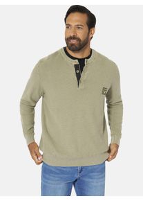 Strickpullover Jan Vanderstorm "Pullover WOLFHARD", Herren, Gr. L, gr&uuml;n (oliv), Obermaterial: 100% Baumwolle CO., Pullover Strickpullover