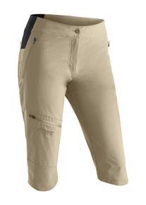 Outdoorhose Maier Sports "Inara slim Capri Vario", Herren, Gr. 46, Normalgr&ouml;&szlig;en, hellbraun, 90% Polyamid, 10% Elasthan, Hosen Outdoorhose, Damen Wanderhose, elastische Funktionshose mit 4 Taschen, Slim Fit