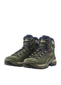 Wanderschuh Lowa "RENEGADE EVO GTX MID", Herren, Gr. 46, oliv, navy, Leder, Schuhe Wanderschuh, wasserdicht, winddicht,atmungsaktiv dank GORE-TEX Membrane