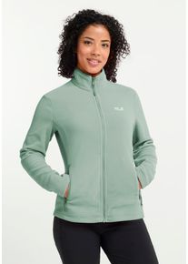 Fleecejacke Jack Wolfskin "TAUNUS 100 FZ W", Damen, Gr. S (36), gr&uuml;n zinnia, Obermaterial: 100% Polyester. Futter: 100% Polyester, normal, Jacken Fleecejacke, Winddicht, atmungsaktiv, &Uuml;bergangsjacke