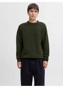 Jack & Jones Rundhalspullover JACK & JONES "JJESOHO OLLIE KNIT CREW NECK SN", Herren, Gr. XXL, bunt (duffel bag), Strick, Obermaterial: 51% Polyester, 41% Polyacryl, 5% Wolle, 3% Elasthan, unifarben, relaxed fit normal, Rundhals, Strickb&uuml;ndchen, Pullover Rundhalspullover, Materialmix, relaxed fit