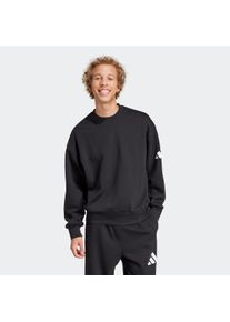 Sweatshirt adidas Sportswear "ESSENTIALS LOOSE FIT 3-STREIFEN LOGO", Herren, Gr. M, schwarz-wei&szlig; (schwarz, wei&szlig;), Obermaterial: 55% Baumwolle, 36% Polyester, 9% Viskose, Rundhals, angesetztes B&uuml;ndchen, Sweatshirts Sweatshirt