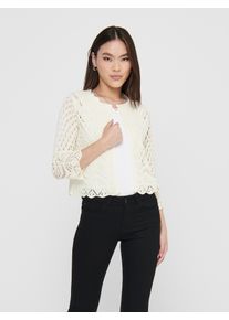 Jacqueline de Yong Strickjacke JDY "JDYSUN 3/4 CROPPED CARDIGAN KNT NOOS", Damen, Gr. XS, gelb (eggnog), Strick, Obermaterial: 100% Polyacryl, unifarben, regular fit kurz, V-Ausschnitt, Strickjacken Strickjacke