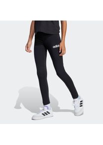 Leggings adidas Sportswear "ESSENTIALS KIDS", M&auml;dchen, Gr. 128, N-Gr, schwarz-wei&szlig; (schwarz, wei&szlig;,), Obermaterial: 93% Baumwolle, 7% Elasthan, Hosen Leggings, sportlicher Stil, f&uuml;r Kinder, aus Baumwolle mit Elasthan