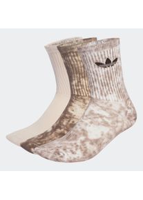 Sportsocken adidas originals "TIE DYE CREW, 3 PAAR", Herren, Gr. XL (46/48), braun (trace braun, schwarz braun, putty mauve), Obermaterial: 50% Baumwolle, 46% Polyester, 3% Elasthan, 1% sonstige Fasern, Socken Sportsocken, f&uuml;r sportive Aktivit&auml;ten und Laufen, mit Batikf&auml;rbetechnik