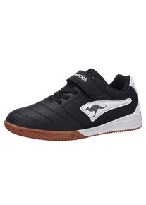 Hallenschuh Kangaroos "K5-Drib EV", Jungen, Gr. 28, schwarz-wei&szlig; (jet schwarz, wei&szlig;), Synthetik, Schuhe Hallenschuh, Indoorschuh, Sportschuhe, nicht abf&auml;rbende Sohle