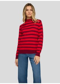 Strickpullover Rabe, Damen, Gr. 50, merlot, Strick, Obermaterial: 50% Polyester, 30% Viskose, 20% Polyamid, gestreift, tailliert h&uuml;ftbedeckend, Rundhals, Flachstrickb&uuml;ndchen, Pullover Strickpullover, im Streifen-Design