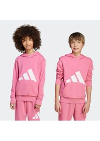 Kapuzensweatshirt adidas Sportswear "ESSENTIALS KIDS HOODIE", Damen, Gr. 140, wei&szlig; (pink fusion, clear pink, wei&szlig;), Obermaterial: 55% Baumwolle, 36% Polyester, 9% Viskose, normal, Rundhals, angesetztes B&uuml;ndchen, Sweatshirts Kapuzensweatshirt