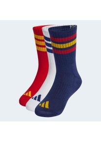 Funktionssocken adidas Performance "3-STREIFEN D&Auml;MPFENDE SPORTSWEAR CREW, 3 PAAR", Kinder, Gr. 34-36, dunkelblau, team power rot 2, wei&szlig;, Obermaterial: 63% Baumwolle, 32% Polyester, 4% Elasthan, 1% Polyamid, Socken Funktionssocken