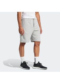 Shorts adidas Sportswear "ESSENTIALS BIG LOGO FRENCH TERRY", Herren, Gr. M, N-Gr, medium grau heather, schwarz, normal, gr., Obermaterial: 55% Baumwolle, 36% Polyester, 9% Viskose, Hosen Shorts