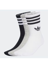Sportsocken adidas originals "3-STREIFEN CREW 3ER-PACK", Herren, Gr. XL (46/48), schwarz-wei&szlig; (wei&szlig;, medium grau heather, schwarz), Obermaterial: 49% Baumwolle, 48% Polyester, 2% Elasthan, 1% sonstige Fasern, Socken Sportsocken, f&uuml;r Laufen, kn&ouml;chellang, mit 3-Streifen und Trefoil Logo