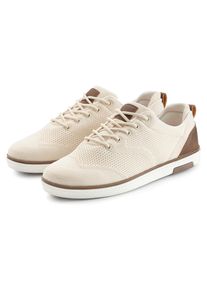 Sneaker John Devin "Schn&uuml;rschuh, Freizeitschuh, Halbschuh, Schn&uuml;rhalbschuh, Turnschuh", Herren, Gr. 41, off, wei&szlig;, Obermaterial: 80% Textilmaterial, 20% Lederimitat. Decksohle: 100% Textilmaterial. Futter: 100% Textilmaterial. Laufsohle: 100% Synthetik, unifarben mit Farbeins&auml;tzen, Basic, Schuhe Sneaker, mit super leichter Sohle Unisex VEGAN