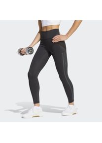 Trainingstights adidas Performance "OPTIME WORKOUT 3-STREIFEN 7/8 LEGGINGS", Damen, Gr. M, N-Gr, schwarz, normal, gr., Obermaterial: 73% Polyester, 27% Elasthan, 7/8-L&auml;nge, Hosen Trainingstights