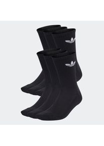 Sportsocken adidas originals "TREFOIL CUSHION CREW, 6 PAAR", Herren, Gr. S (37/39), schwarz, Obermaterial: 65% Baumwolle, 31% Polyester, 3% Elasthan, 1% sonstige Fasern, Socken Sportsocken, f&uuml;r Laufen, 6er-Pack, mit Trefoil Logo, wadenlang