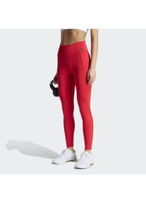 Trainingstights adidas Performance "OPTIME WORKOUT FULL LENGTH LEGGINGS", Damen, Gr. XL, N-Gr, pure ruby, normal, gr., Obermaterial: 73% Polyester, 27% Elasthan, Hosen Trainingstights