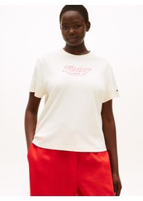 T-Shirt Tommy Hilfiger Curve "CRV FUN GRAPHIC REG C-NK SS TEE", Damen, Gr. 54, calico, Single Jersey, Obermaterial: 100% Baumwolle, bedruckt, regular fit normal, Rundhals, Shirts T-Shirt, in gro&szlig;en Gr&ouml;&szlig;en