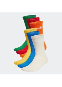 Sportsocken adidas originals "TREFOIL CUSHION CREW, 6 PAAR", Herren, Gr. S (37/39), wonder wei&szlig;, blaubird, gr&uuml;n, Obermaterial: 65% Baumwolle, 31% Polyester, 3% Elasthan, 1% Polyamid, Socken Sportsocken, f&uuml;r Laufen, 6er-Pack, mit Trefoil Logo, wadenlang