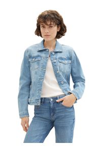 Jeansjacke Tom Tailor, Damen, Gr. M (38), blau (light stone blau denim), Denim/Jeans, Obermaterial: 99% Baumwolle, 1% Elasthan. Futter: 100% Baumwolle, unifarben, normal kurz, Rundhals, 1-Knopf-Manschette, Jacken Jeansjacke, mit Knopfleiste und Hemdkragen