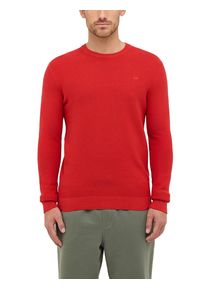 Cardigan Mustang "Herren Style Elliot", Herren, Gr. M, rot, Strick, 100% Baumwolle, regular fit, Rundhals, Strickjacken Cardigan