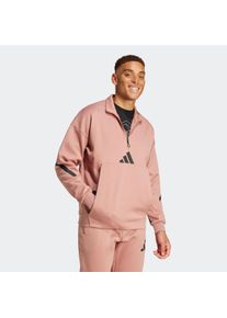 Sweatshirt adidas Sportswear "ADIDAS Z.N.E. QUARTER-ZIP", Herren, Gr. S, rosa (warm clay), Obermaterial: 57% Polyester, 43% Baumwolle, angesetztes B&uuml;ndchen, Sweatshirts Sweatshirt
