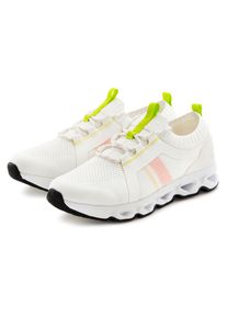 Sneaker John Devin "Schn&uuml;rschuh, Freizeitschuh, Halbschuh, Schn&uuml;rhalbschuh, Turnschuh", Damen, Gr. 43, wei&szlig; (wei&szlig;, neon), Obermaterial: 60% Textilmaterial, 40% Lederimitat. Decksohle: 100% Textilmaterial. Futter: 100% Textilmaterial. Laufsohle: 100% Synthetik, unifarben mit Farbeins&auml;tzen, Schuhe Sneaker, im sportiven Look mit leichter Sohle Unisex VEGAN