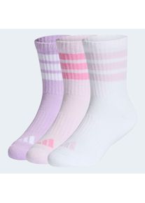 Funktionssocken adidas Performance "3-STREIFEN D&Auml;MPFENDE SPORTSWEAR CREW, 3 PAAR", Kinder, Gr. 28-30, powder plum, wei&szlig;, ice lavender, Obermaterial: 63% Baumwolle, 32% Polyester, 4% Elasthan, 1% Polyamid, Socken Funktionssocken