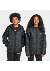 Outdoorjacke adidas Sportswear "ESSENTIALS LIGHT PADDED KINDER", Damen, Gr. 176, schwarz (schwarz, reflective silber), Obermaterial: 100% Polyester, normal, Jacken Outdoorjacke, Topseller