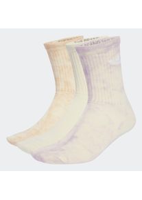 Sportsocken adidas originals "TIE DYE CREW, 3 PAAR", Herren, Gr. M (40/42), halo blush, silber dawn, cream wei&szlig;, Obermaterial: 50% Baumwolle, 46% Polyester, 3% Elasthan, 1% sonstige Fasern, Socken Sportsocken, f&uuml;r sportive Aktivit&auml;ten und Laufen, mit Batikf&auml;rbetechnik