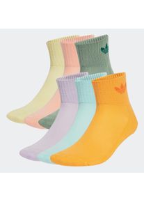 Sportsocken adidas originals "MID ANKLE, 6 PAAR", Herren, Gr. XL (46/48), bunt (silber gr&uuml;n, glow pink, powder gelb), Obermaterial: 65% Baumwolle, 32% Polyester, 2% Elasthan, 1% sonstige Fasern, Socken Sportsocken, f&uuml;r Laufen, 6er-Pack, mit Logodruck im Trefoil Style, kn&ouml;chellang