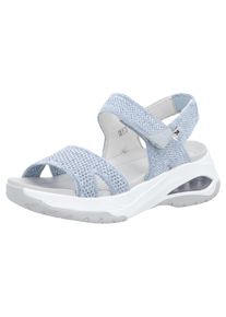Sandale RIEKER SPORT "Byron Bay", Damen, Gr. 42, blau (hellblau), Textil, unifarben, Schuhe Sandale, Sport-Sandale, Sommerschuh, Outdoorsandale mit weichem Fu&szlig;bett