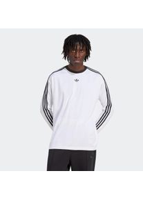 Langarmshirt adidas originals "ADIDAS ADICOLOR JACQUARD LONG-SLEEVE JERSEY", Herren, Gr. XL, schwarz-wei&szlig; (wei&szlig;, schwarz), Obermaterial: 100% Polyester, normal, Rundhals, Shirts Langarmshirt