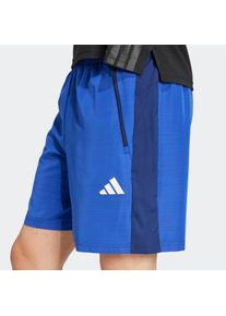 Shorts adidas Performance "TRAIN ESSENTIALS WOVEN M&Eacute;LANGE", Herren, Gr. M, L&auml;nge 7, blau (dunkelblau melange, innenbeinl&auml;nge ca. 18 cm), Obermaterial: 100% Polyester, Hosen Shorts, f&uuml;r Training und sportliche Aktivit&auml;ten, mit Rei&szlig;verschlusstaschen