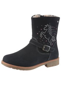 Winterstiefel Lurchi, M&auml;dchen, Gr. 29, dunkelblau, Veloursleder, Schuhe Winterstiefel, Rei&szlig;verschlussstiefel, Boots mit funkelnden Nieten und Strasssteinen