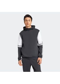 Kapuzensweatshirt adidas Performance "SQUADRA 25 SWEAT HOODIE", Herren, Gr. L, schwarz-wei&szlig; (schwarz, wei&szlig;), Obermaterial: 70% Baumwolle, 30% Polyester, angesetztes B&uuml;ndchen, Sweatshirts Kapuzensweatshirt