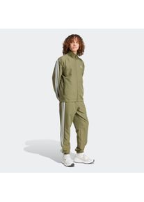 Trainingsanzug adidas Sportswear "3-STREIFEN WOVEN", Herren, Gr. XXL, gr&uuml;n (olive strata), Obermaterial: 100% Polyester, Sportanz&uuml;ge Trainingsanzug, zweiteiliges Set, aus Polyester, mit durchgehendem Rei&szlig;verschluss