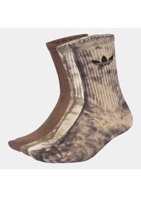 Sportsocken adidas originals "TIE DYE CREW, 3 PAAR", Herren, Gr. M (40/42), utility schwarz, sanftes wei&szlig;, earth strata, Obermaterial: 52% Baumwolle, 45% Polyester, 2% Elasthan, 1% Polyamid, Socken Sportsocken, f&uuml;r sportive Aktivit&auml;ten und Laufen, mit Batikf&auml;rbetechnik
