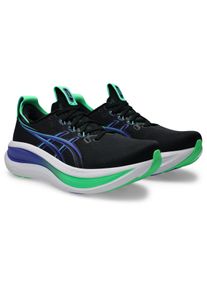 Laufschuh asics "GEL-NIMBUS 28", Herren, Gr. 44, schwarz, cobalt burst, Synthetik, Schuhe Laufschuh, mit Knit-Obermaterial, mit FF BLAST PLUS D&auml;mpfung