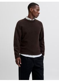 Jack & Jones Rundhalspullover JACK & JONES "JJESOHO OLLIE KNIT CREW NECK SN", Herren, Gr. XS, delicioso, Strick, Obermaterial: 51% Polyester, 41% Polyacryl, 5% Wolle, 3% Elasthan, unifarben, relaxed fit normal, Rundhals, Strickb&uuml;ndchen, Pullover Rundhalspullover, Materialmix, relaxed fit