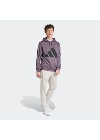 Trainingsanzug adidas Sportswear "BIG LOGO HOODED", Herren, Gr. L, grau (grau strata), Obermaterial: 100% Polyester, Sportanz&uuml;ge Trainingsanzug, Set aus Hose und Hoodie, aus French-Terry-Material, zweiteilig