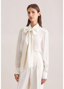 Klassische Bluse Seidensticker, Damen, Gr. M (38), off, wei&szlig;, 100% Viskose, unifarben, regular fit, Blusen Klassische Bluse, 1/1 Binderkragen Uni