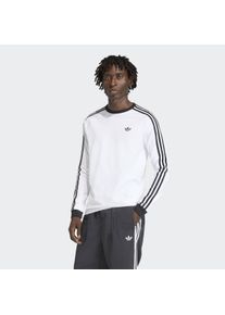 Langarmshirt adidas originals "3-STREIFEN LONGSLEEVE", Damen, Gr. S, wei&szlig;, Obermaterial: 100% Baumwolle, Rundhals, Shirts Langarmshirt
