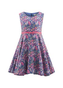 Sommerkleid happy girls, M&auml;dchen, Gr. 146, N-Gr, blau, Web, Obermaterial: 70% Viskose, 30% Polyester. Futter: 100% Baumwolle, bedruckt, gebl&uuml;mt, Basic knieumspielend, Rundhals, Kleider Sommerkleid