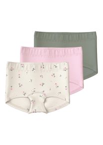 Hipster name it "NMFTIGHTS 3P JET STREAM FLOWER NOOS", M&auml;dchen, Gr. 98, 3 Stk., jet stream, Jersey, Obermaterial: 95% Baumwolle, 5% Elasthan, bedruckt, gebl&uuml;mt, unifarben, eng, Unterhosen Hipster