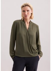 Wickelbluse Seidensticker "Schwarze Rose", Damen, Gr. S(36), gr&uuml;n, 100% Polyester, unifarben, regular fit, V-Ausschnitt, Blusen Wickelbluse, V-Neck Uni