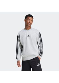 Sweatshirt adidas Sportswear "ESSENTIALS 3-STREIFEN", Herren, Gr. M, grau (medium grau heather), Obermaterial: 55% Baumwolle, 36% Polyester, 9% Viskose, normal, Rundhals, angesetztes B&uuml;ndchen, Sweatshirts Sweatshirt
