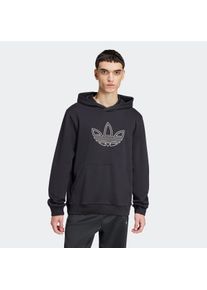 Kapuzensweatshirt adidas originals "OUTLINE TREFOIL HOODIE", Herren, Gr. L, schwarz, Obermaterial: 100% Baumwolle, normal, Rundhals, angesetztes B&uuml;ndchen, Sweatshirts Kapuzensweatshirt
